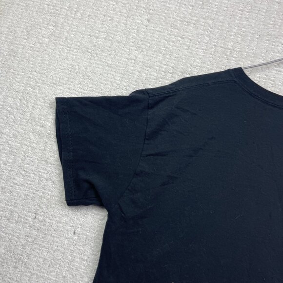 90s Style Ice Cube Graphic Crop Top T-Shirt Wom Sz M Black Distressed Hip Hop - Picture 9 of 12